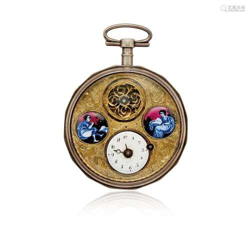 POCKET WATCH WITH MINIATURES, CIRCA 1800