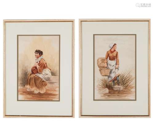 Pr: 19th c. Watercolors Signed ARH 1892