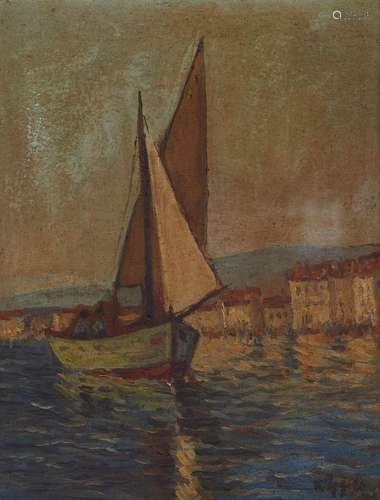 Sailing Painting Newport RI - Illegibly Signed