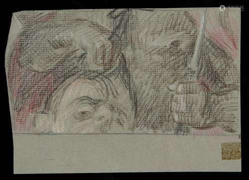 Paul Cadmus David and Goliath Segment Crayon on Paper