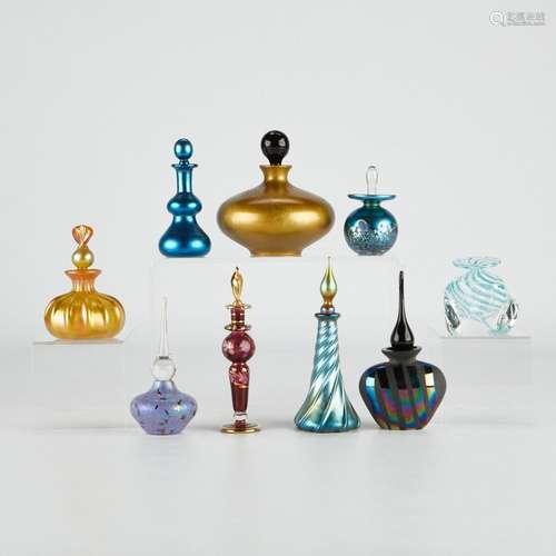 Grp: 9 Glass Perfume Bottles