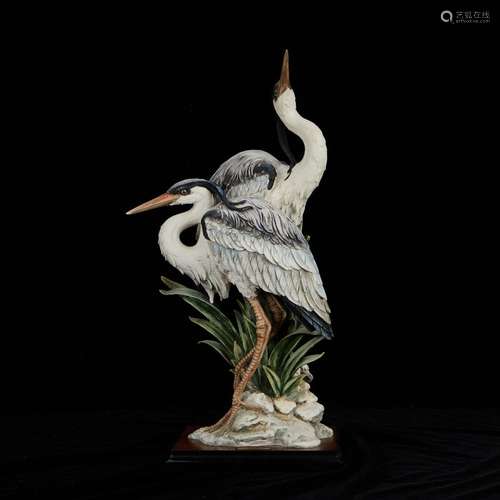 Guiseppe Armani "Elegance in Nature" Ceramic Crane...