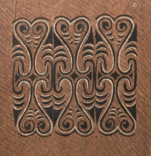 Painted Sentani Barkcloth Panel, Papua, 20th century, abstra...