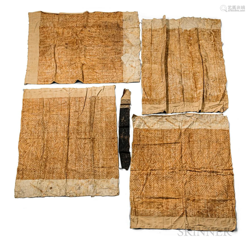 Group of Bark Paper Tapa Cloths, Samoa, Tonga, and Fiji, 20t...