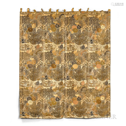 Two Brocade Panels, Japan, 19th/20th century, a hanging wove...