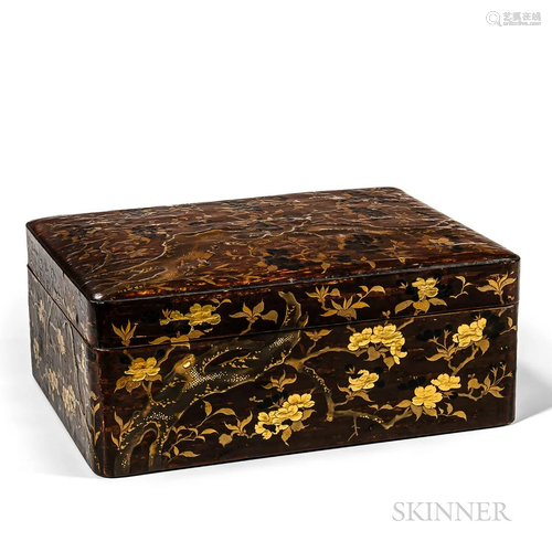 Maki-e Lacquered Box and Cover, Japan, Edo period, rectangul...