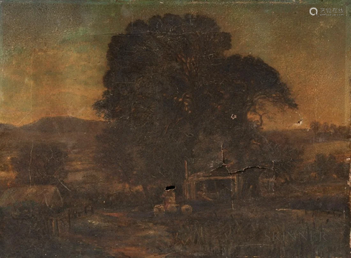 American School, 19th Century Bucolic Scene with Old Farm, S...