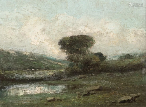 American School, 20th Century Rolling Landscape with Tree, P...