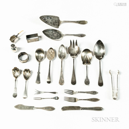 Assorted Sterling Silver and Silver-plate Serving Pieces, No...