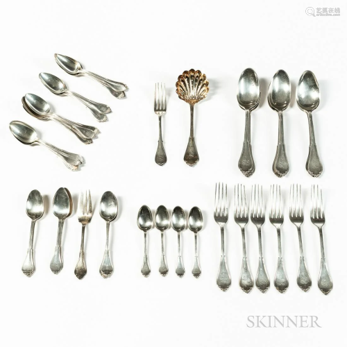 Coin and Sterling Silver Partial Flatware in the Same Patter...