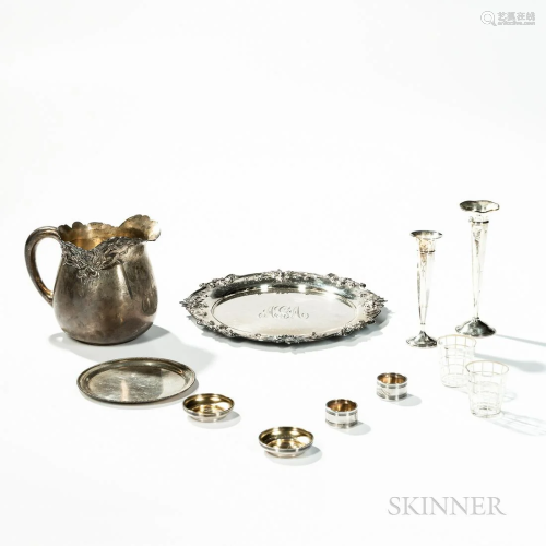 Nine American Sterling Silver Table Items, a George W. Sheib...