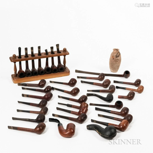 Collection of Thirty-three Pipes, mostly 20th century, some ...