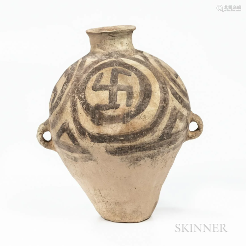 Painted Earthenware Funerary Jar, China, Neolithic period, B...