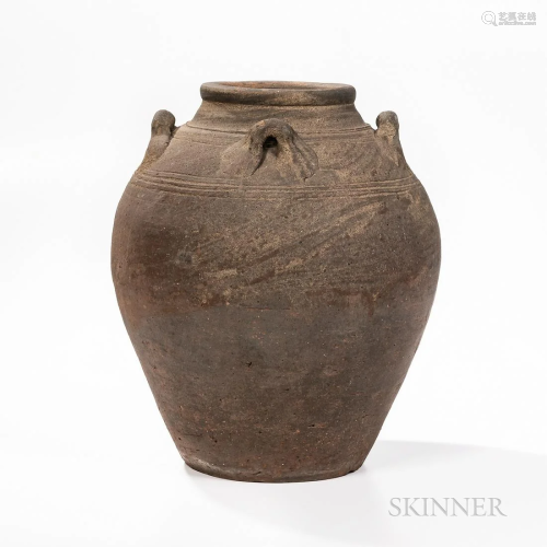 Two Ash-glazed Archaic Stoneware Items, Korea and China, a K...