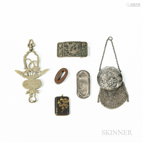 Group of Miscellaneous Pieces, six Japanese items including ...