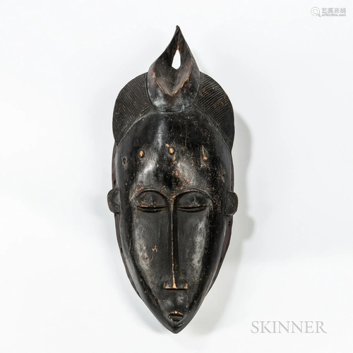 Baule Mask, oversized Baule-style mask, the small protruding...