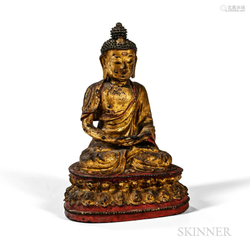 Gilt-bronze Statue of Buddha, Sino-Tibet, possibly Ming dyna...