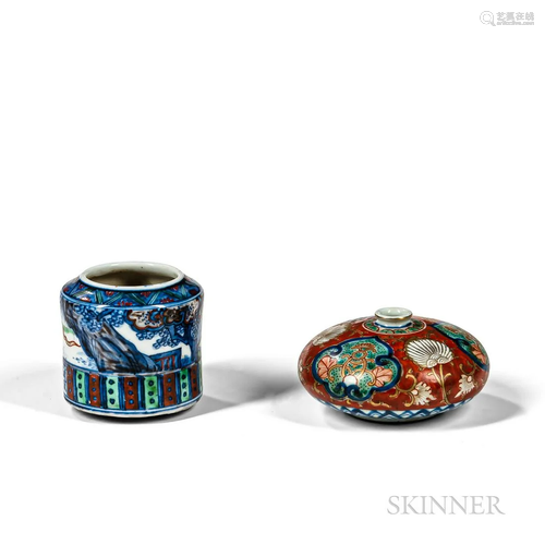 Two Imari Items, Japan, Meiji period, a compressed globular ...