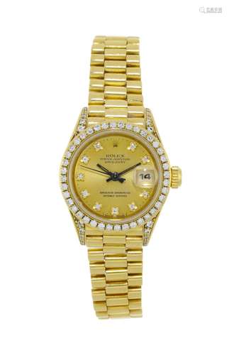 Rolex, Datejust, réf. 69158/6900, montre-bracelet en or 750 ...