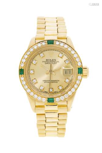 Rolex, Datejust, réf. 6917/6900, montre-bracelet en or 750 s...