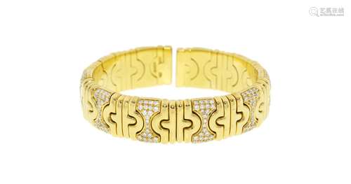 Bulgari, Parentesi, bracelet or 750 serti de diamants taille...