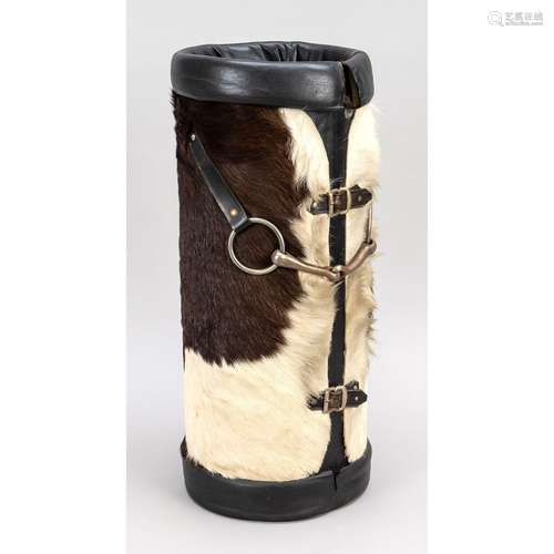 Umbrella stand with cowhide an