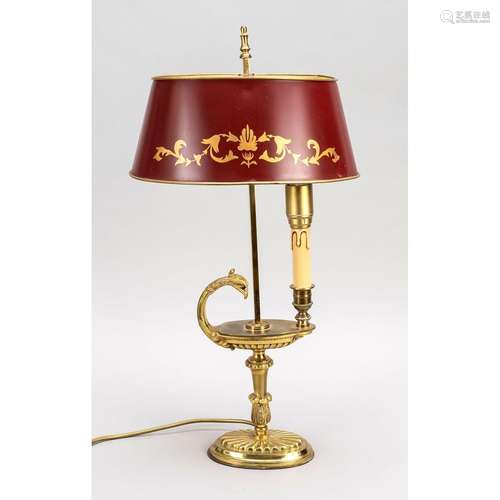 Table lamp, 20th c., brass and