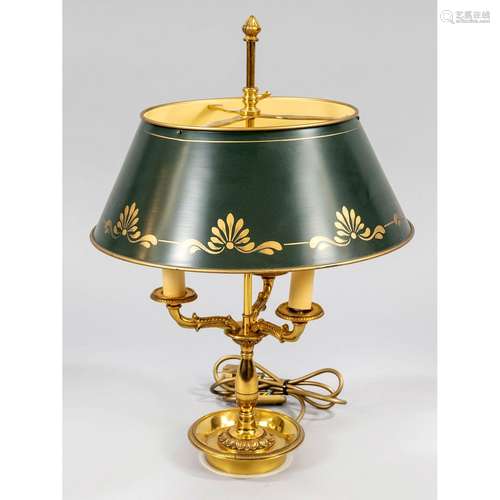 Table lamp, 20th c., brass and