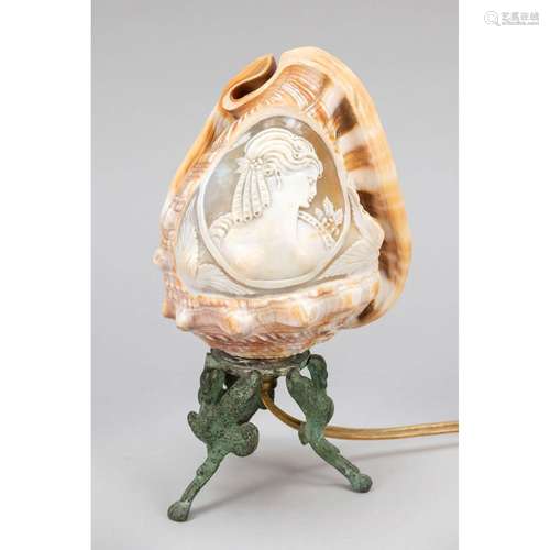 Shell lamp, mid 20th century,