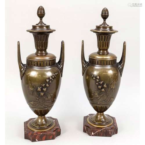 Pair of urn vases, late 19th c