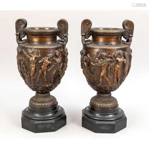 Pair of urn vases, late 19th c