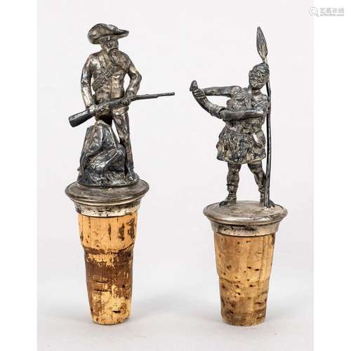 2 figural corks, 19th century,