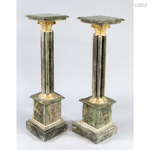 Pair of flower columns, 20th c