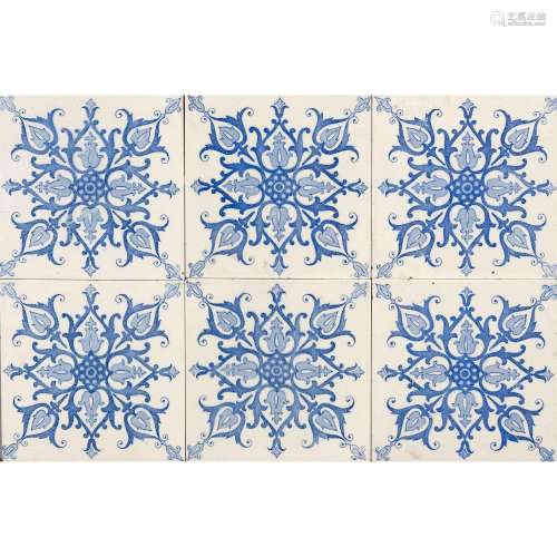 65 Tiles, 20th century, blue R