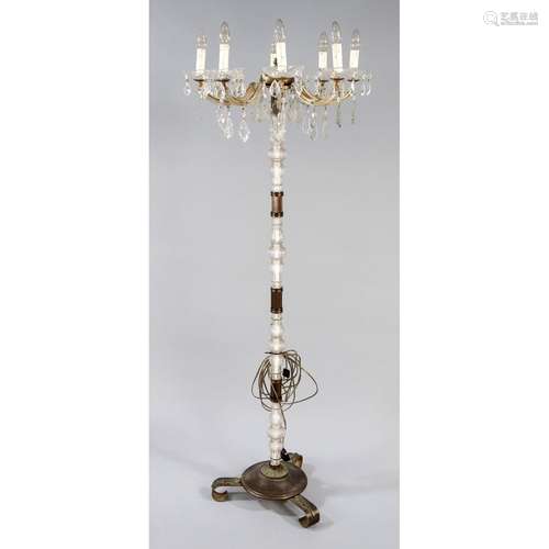 Floor lamp with glass overlay