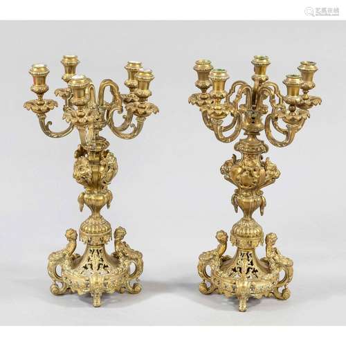 Pair of heavy candlesticks, la