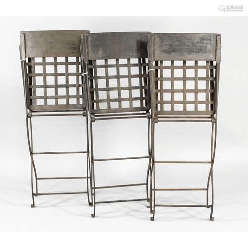 6 garden chairs, 20th c., iron