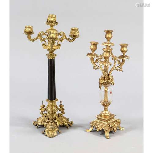 2 candlesticks, 19th/20th c.,