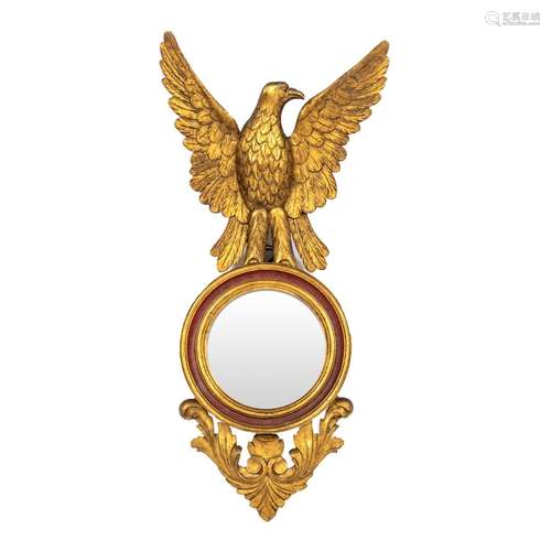 Round mirror with eagle attach