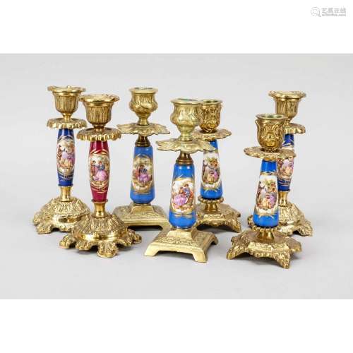 Set of 7 candlesticks, 20th ce