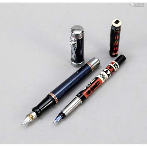 Two cartridge fountain pens, l