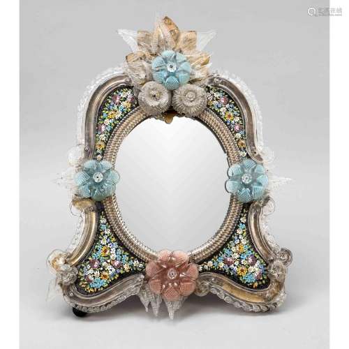 Murano table mirror, Italy, 1s