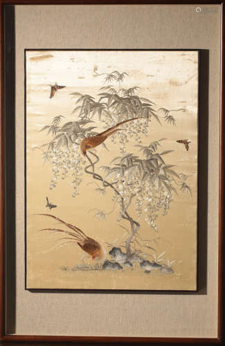 CHINESE KESI HANGING SCREEN, QING DYNASTY