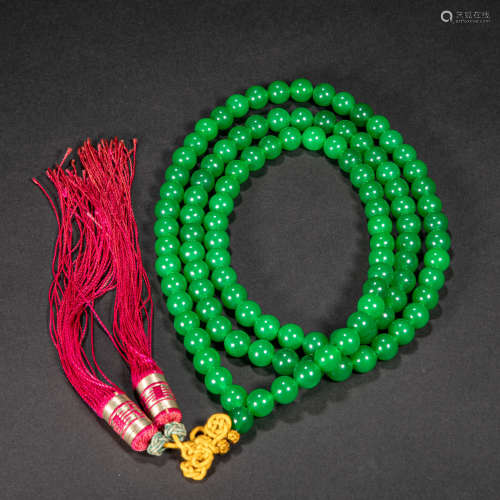 CHINESE JADE BUDDHA BEAD, QING DYNASTY