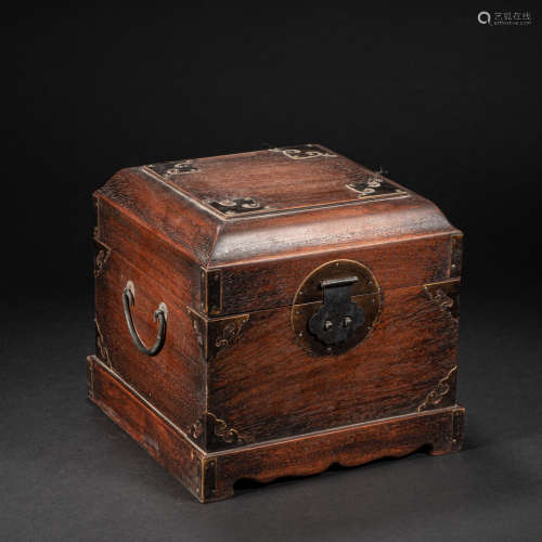 CHINESE YELLOW PEAR WOOD BOX, QING DYNASTY