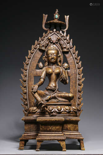 ANCIENT INDIAN BRONZE BUDDHA STATUE