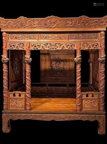 CHINESE YELLOW PEAR WOODEN FRAME BED, MING DYNASTY