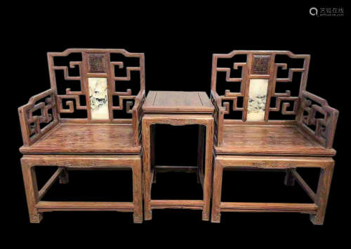 PAIR OF CHINESE YELLOW PEAR WOOD CHAIRS, MING DYNASTY