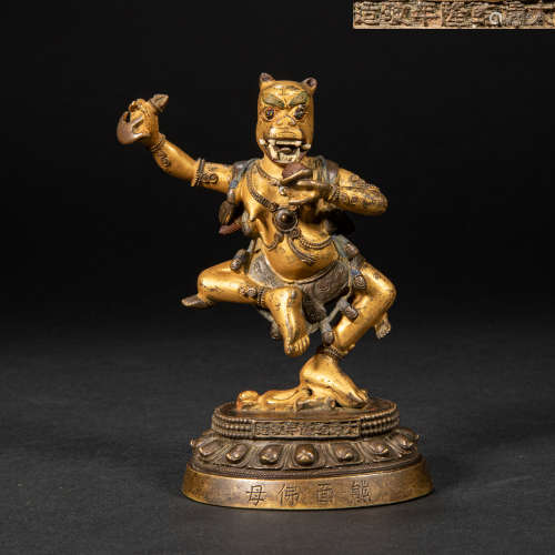 CHINESE GILT BRONZE BUDDHA STATUE, QING DYNASTY