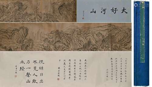 LONG SCROLL OF CHINESE PAINTING AND CALLIGRAPHY